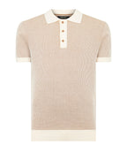 Remus Uomo Knitted Polo Shirt CREAM