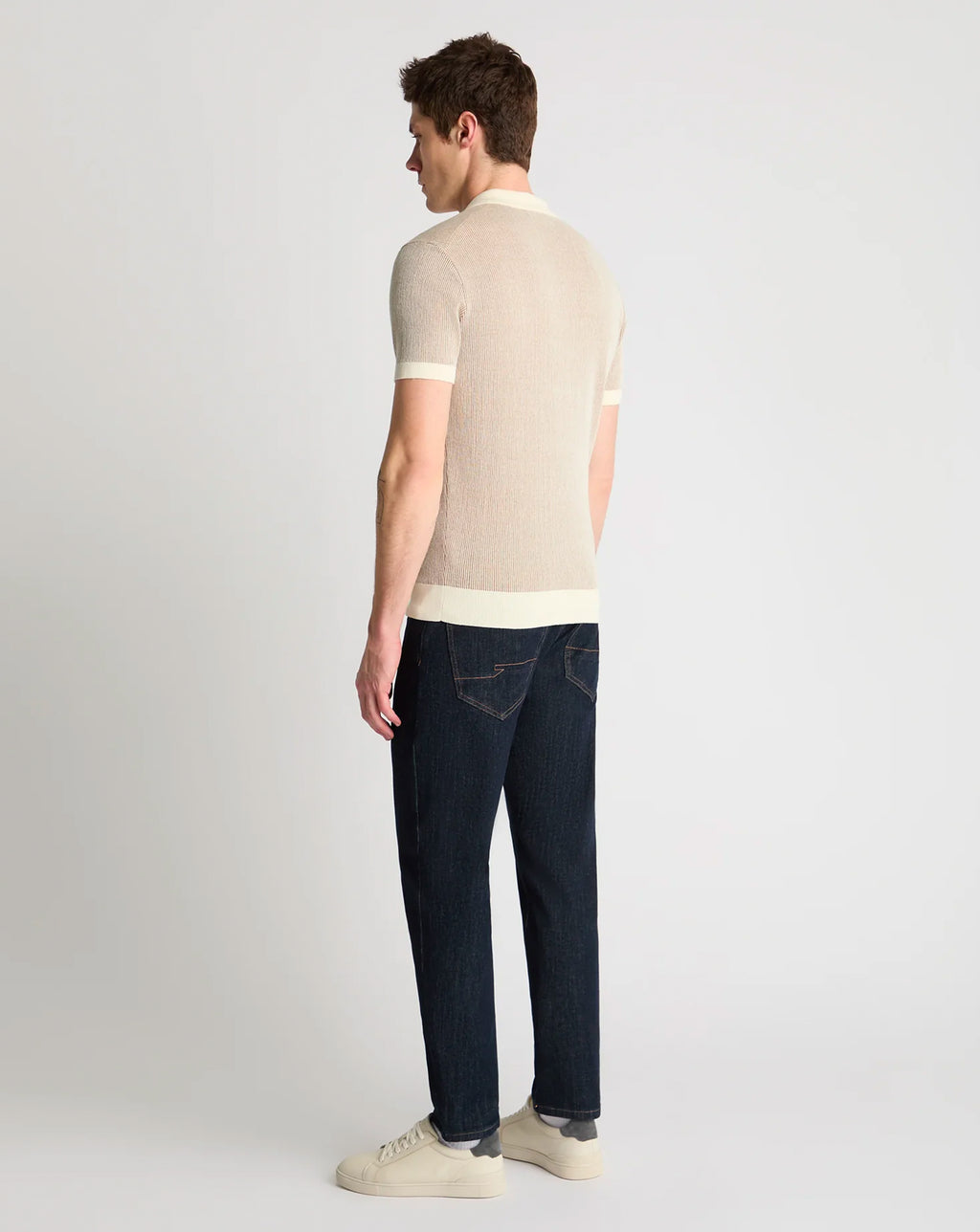 Remus Uomo Knitted Polo Shirt CREAM