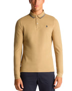 Remus Uomo Long Sleeve Polo Shirt Tan
