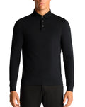 Remus Uomo Long sleeve polo shirt Black