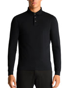Remus Uomo Long sleeve polo shirt Black