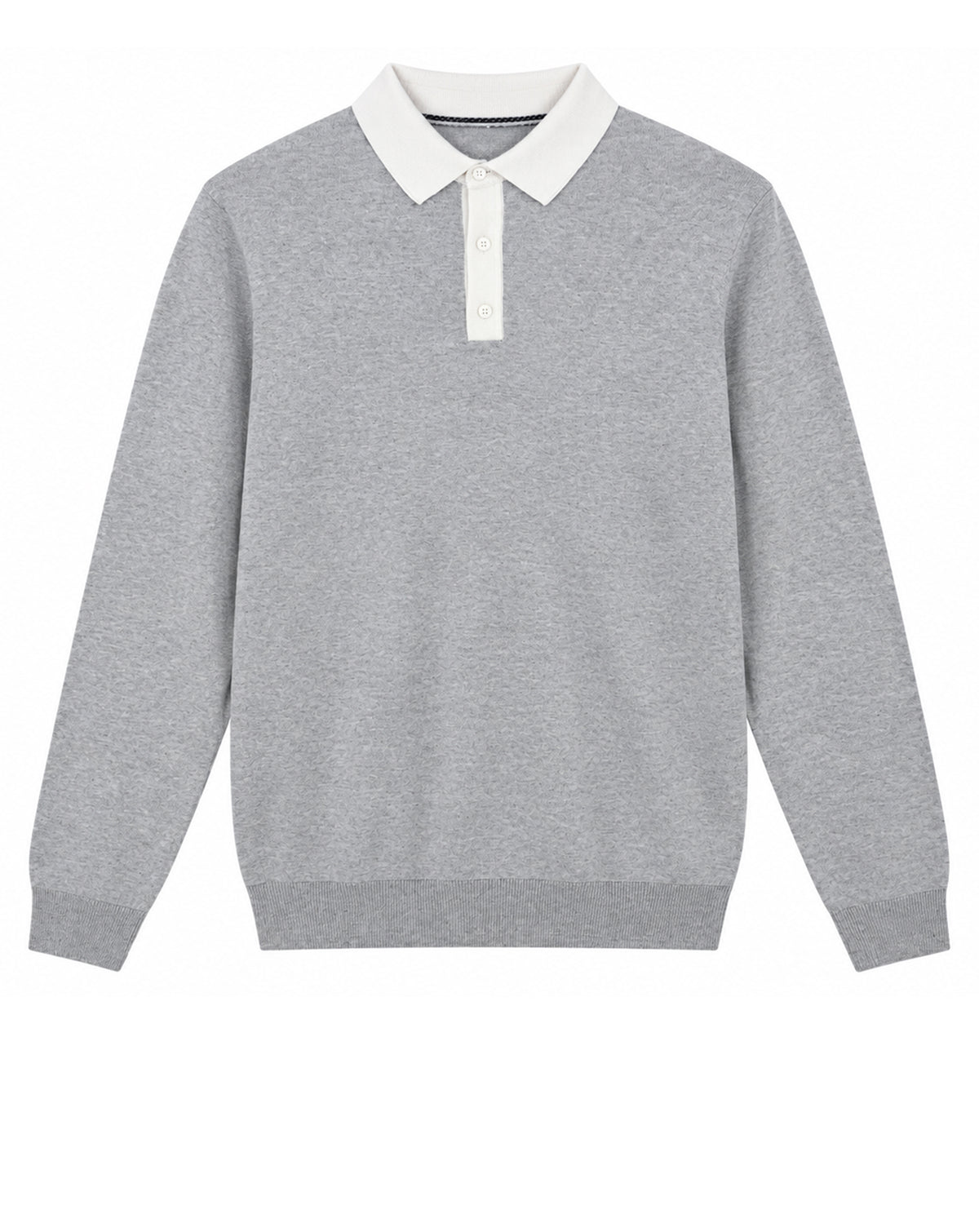 Remus Uomo Long Sleeve Fine knit polo ECRU