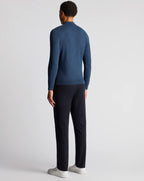 Remus Uomo Long Sleeve Knitted Polo Shirt Indigo