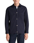 Remus Uomo Navy Collared Cotton Blend Shacket NAVY