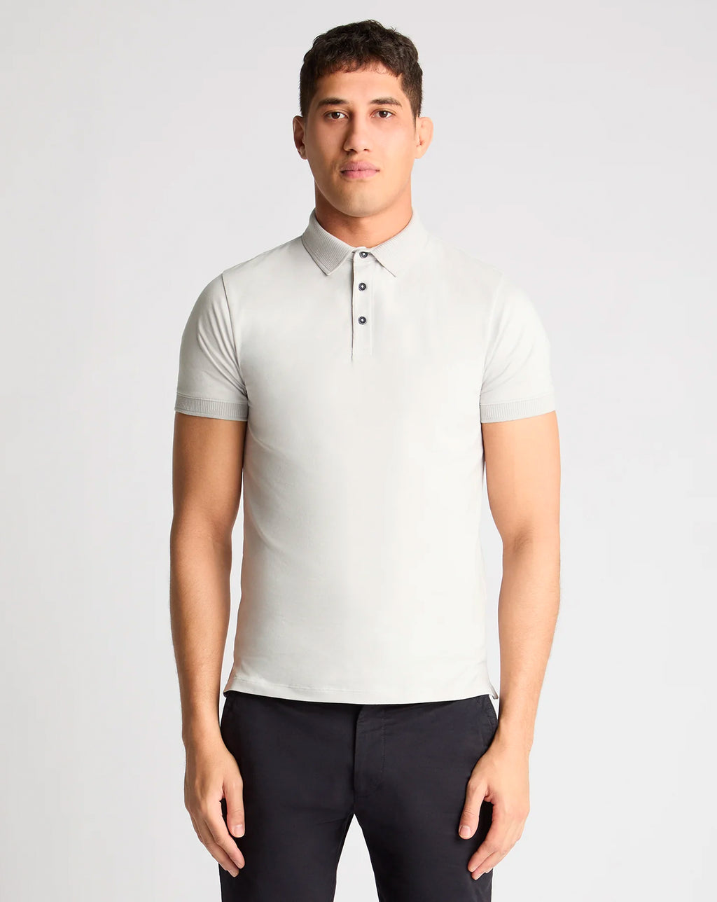 Remus Uomo Polo Shirt Tapered Fit Cotton-Stretch Quiet Grey