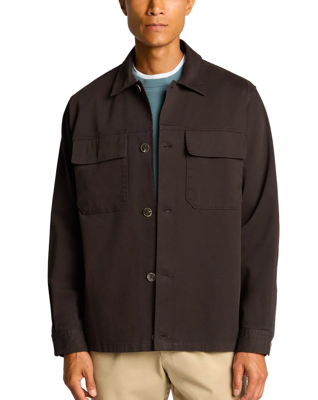 Remus Uomo Regular Fit Double Pocket Shacket Chocolate