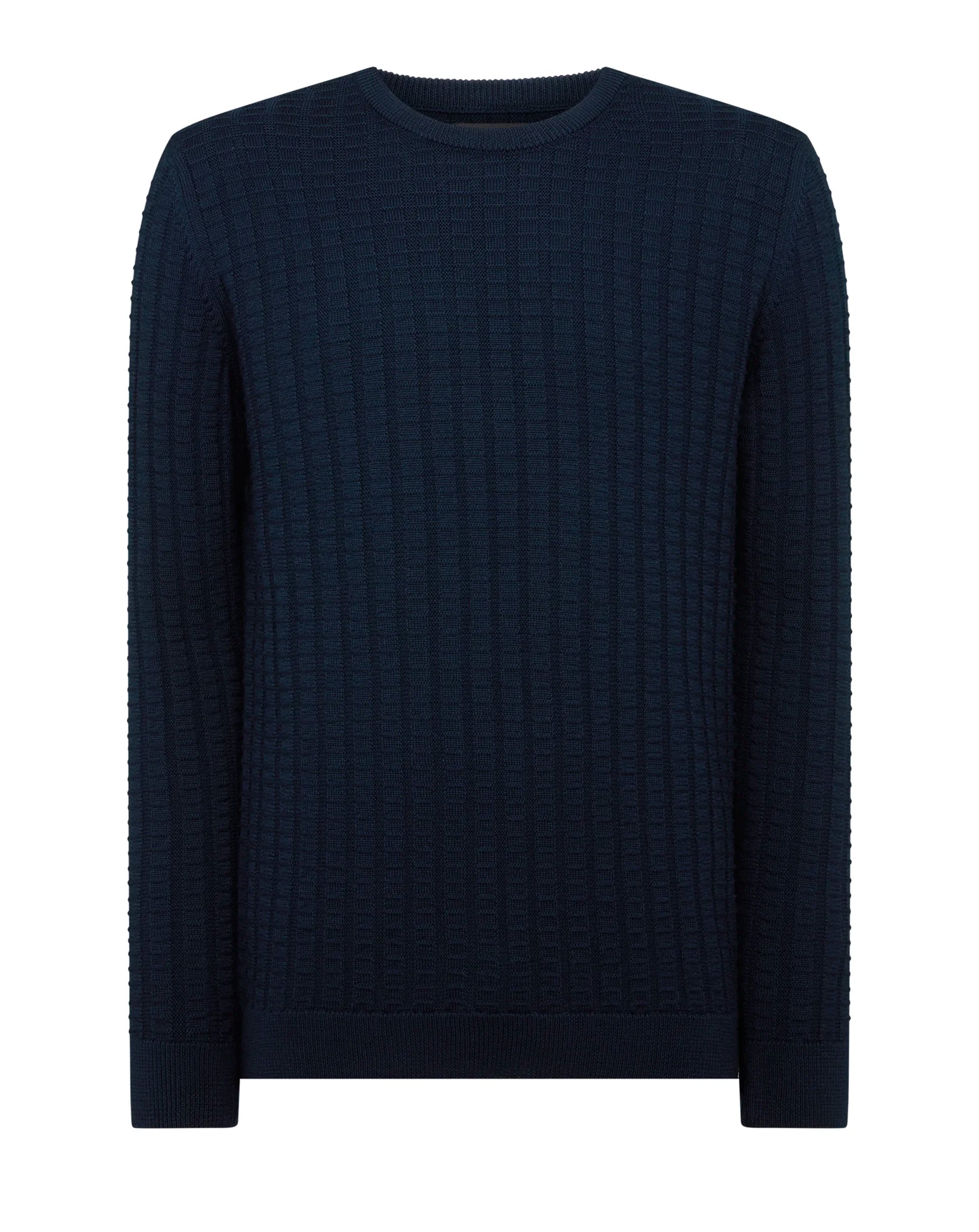 Remus Uomo Rib crew neck sweater NAVY