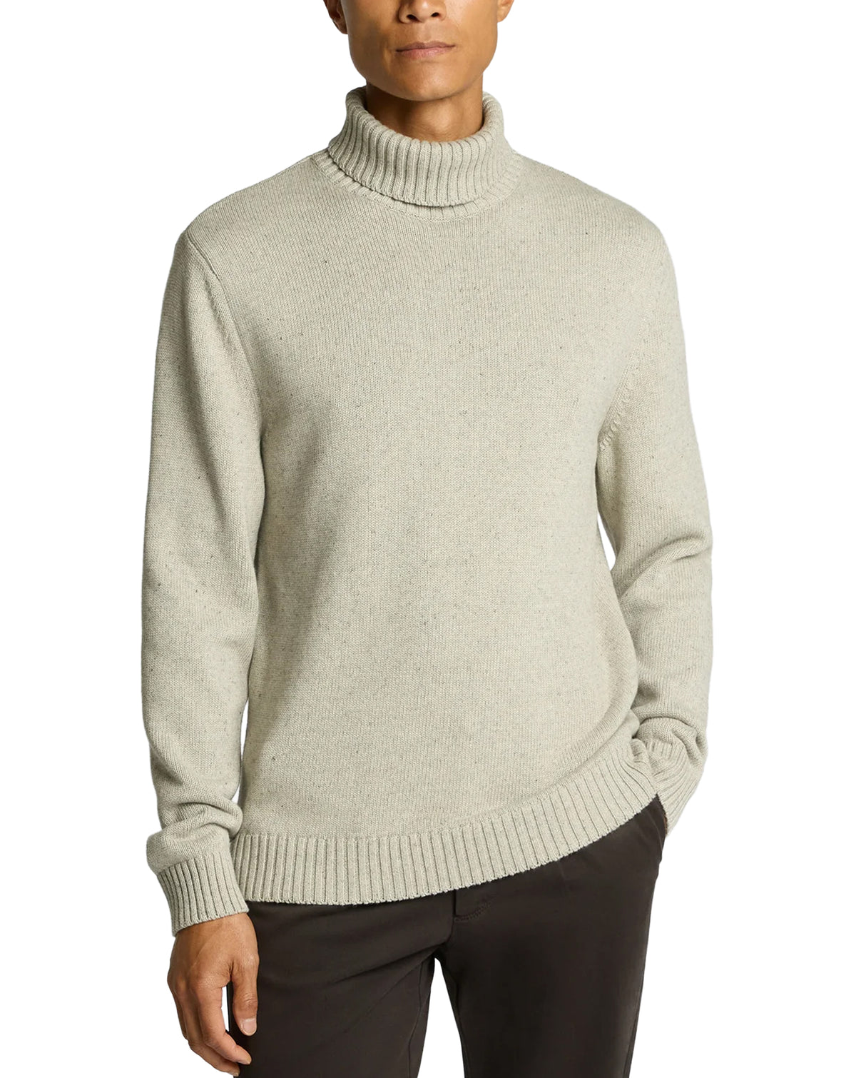Remus Uomo Roll Neck Sweater Light Grey