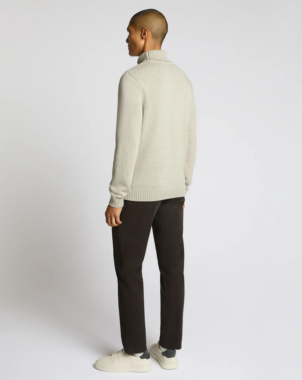 Remus Uomo Roll Neck Sweater Light Grey