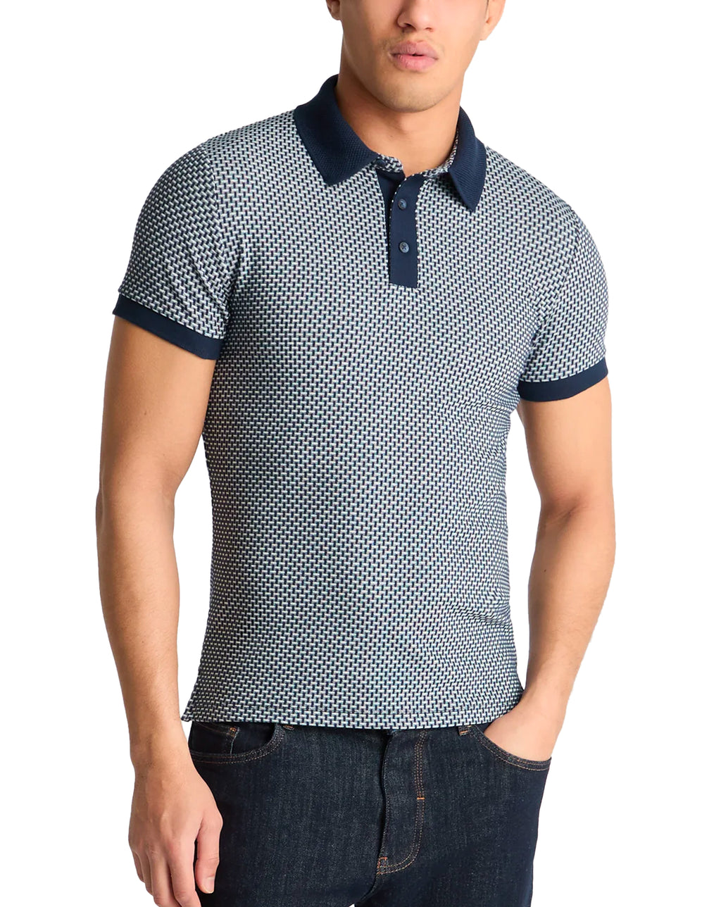 Remus Uomo Short Sleeve Polo Shirt Navy