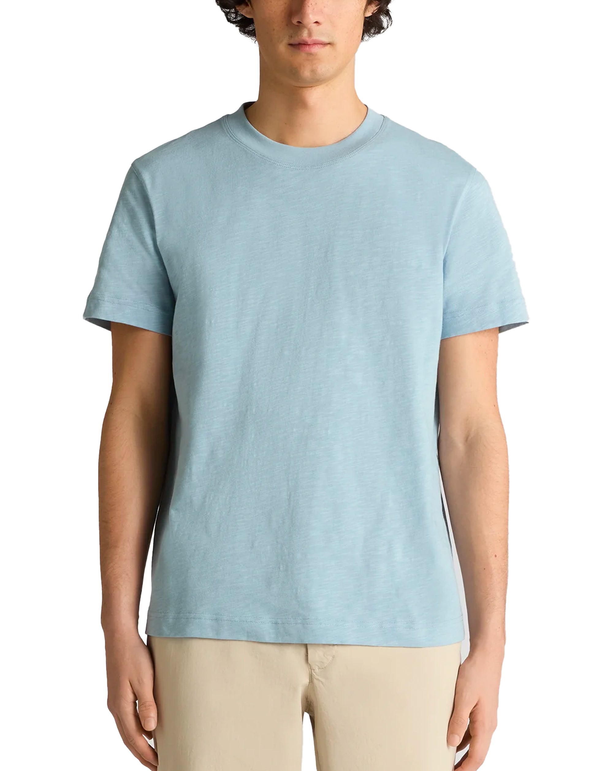Remus Uomo Slub Cotton T-Shirt Pale Blue