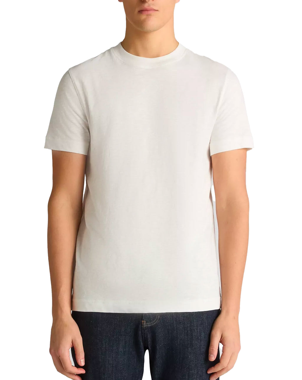 Remus Uomo Slub Cotton T Shirt White