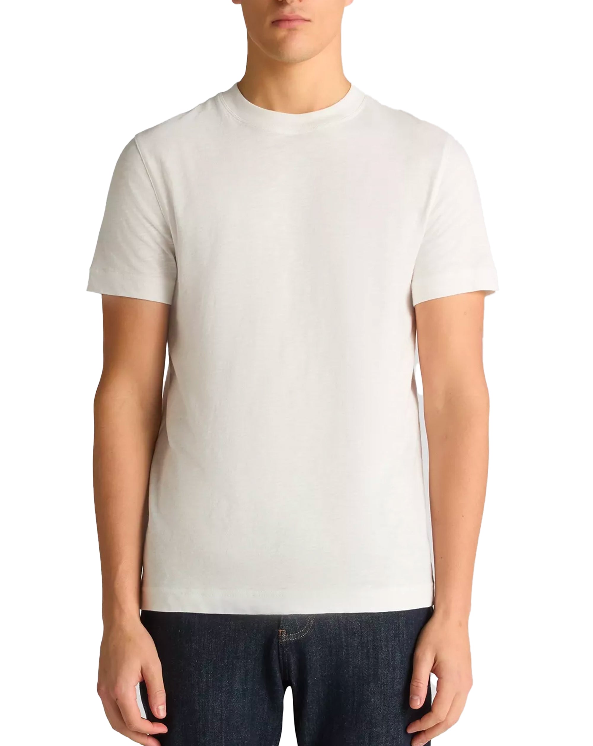 Remus Uomo Slub Cotton T Shirt White