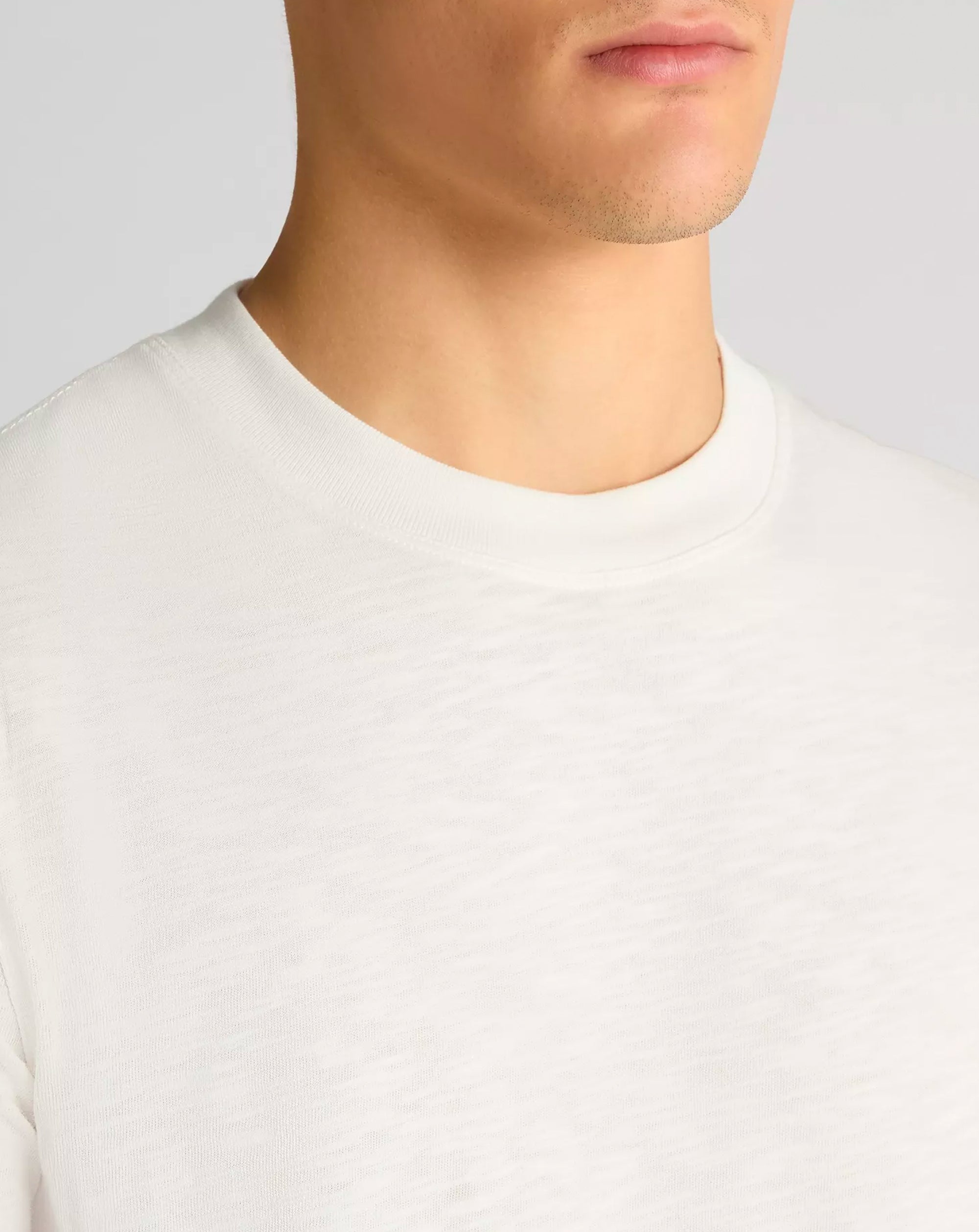 Remus Uomo Slub Cotton T Shirt White