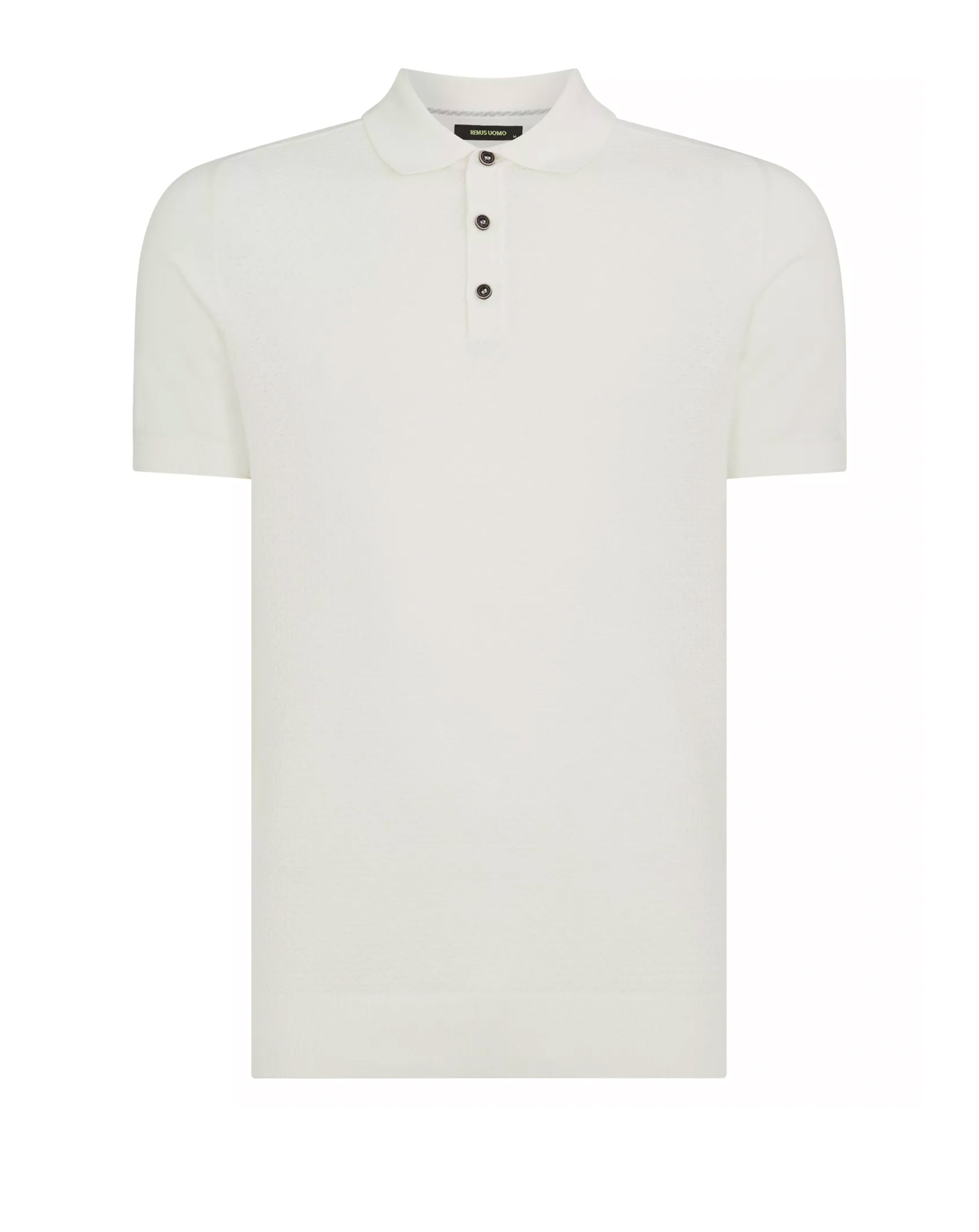 Remus Uomo Short Sleeve Knit Polo Ecru
