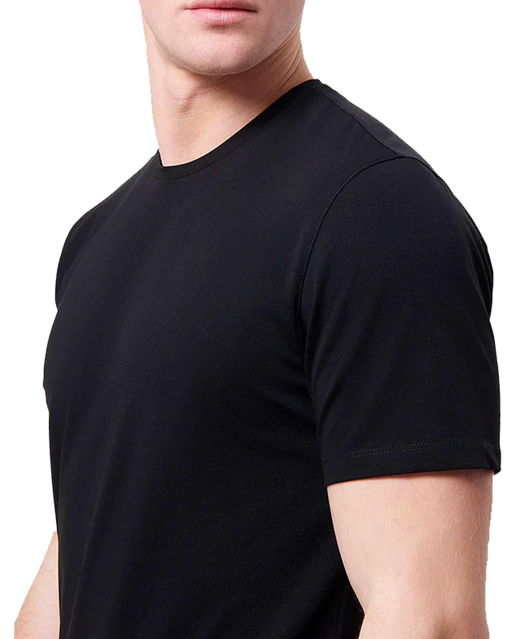 Remus Uomo Tapered Fit Cotton-Stretch T-Shirt Black