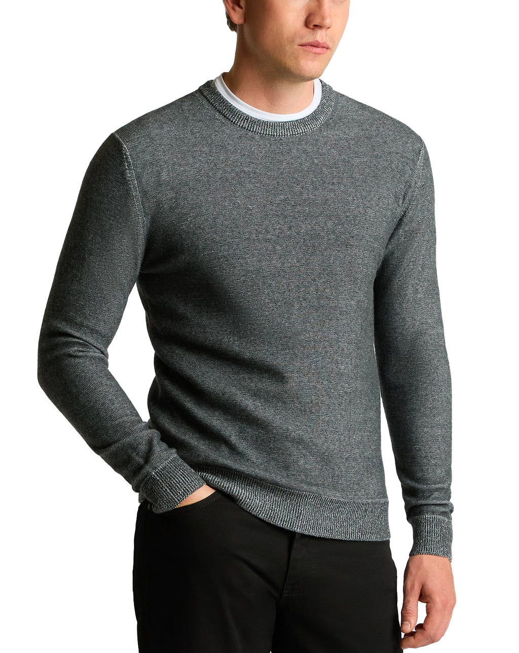 Remus Uomo Two-Tone Knit Sweater Grey