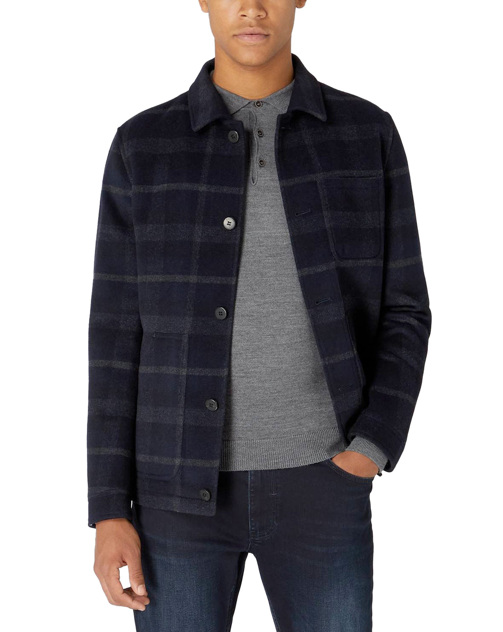 Remus Uomo Wool Blend Jacket Navy