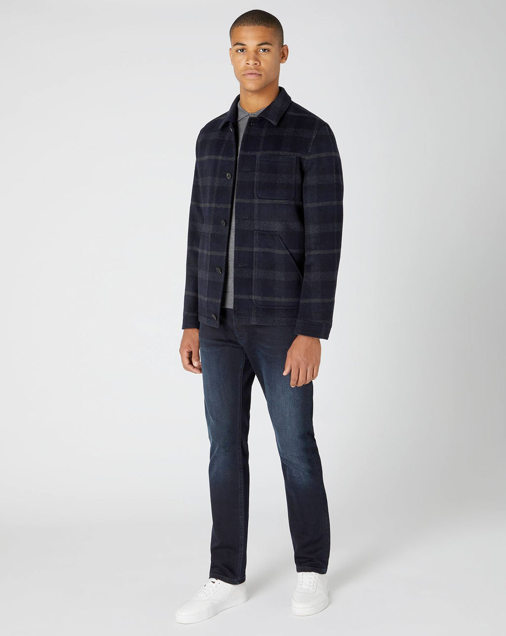 Remus Uomo Wool Blend Jacket Navy