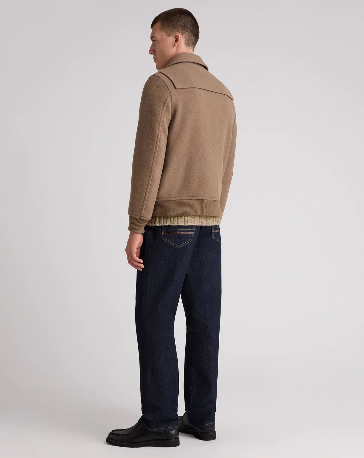 Remus Uomo Wool Rich Bomber Jacket STONE