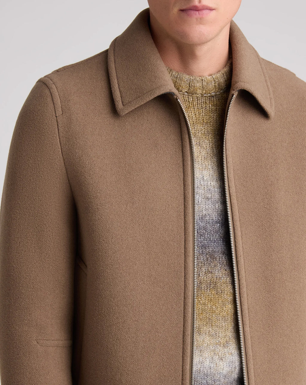 Remus Uomo Wool Rich Bomber Jacket STONE