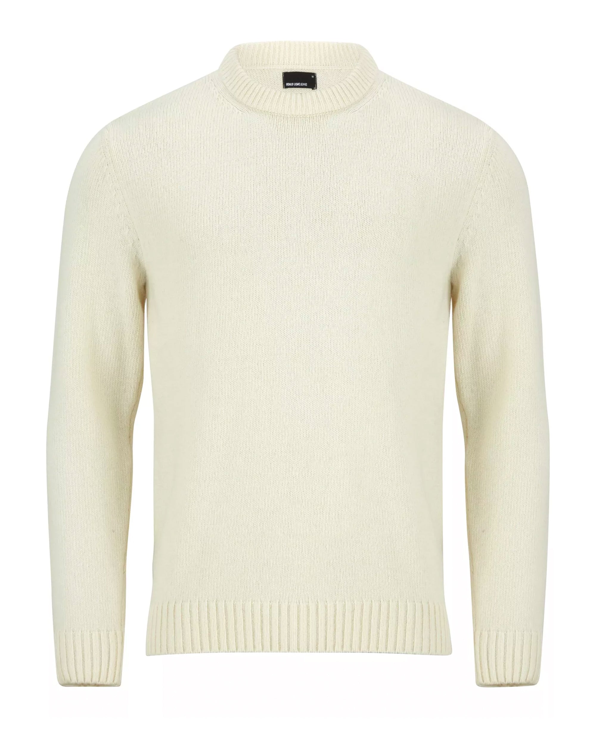 Remus Uomo Crew Neck Long Sleeve Sweater Ecru