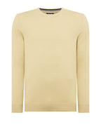 Remus Uomo Tapered Fit Cotton Crew Neck Sweater Ecru