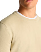 Remus Uomo Tapered Fit Cotton Crew Neck Sweater Ecru