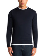 Remus Uomo Tapered Fit Cotton Crew Neck Sweater Navy