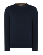 Remus Uomo Tapered Fit Cotton Crew Neck Sweater Navy