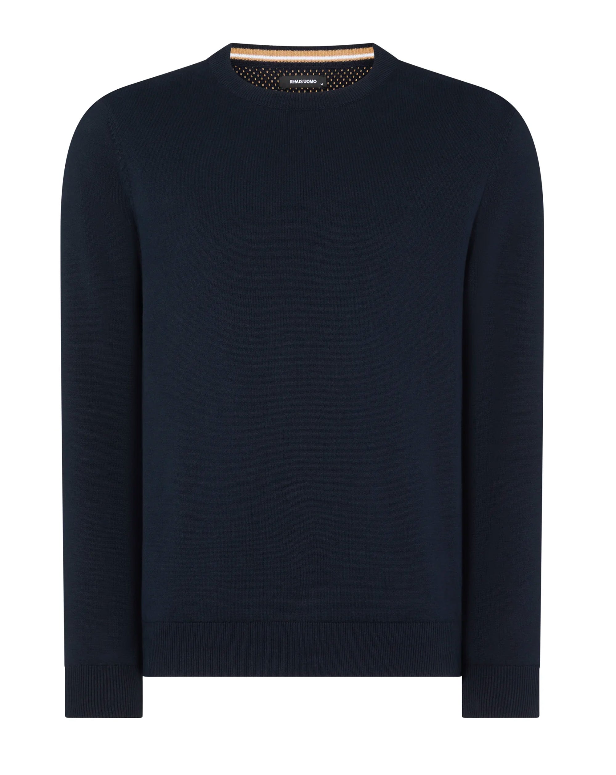 Remus Uomo Tapered Fit Cotton Crew Neck Sweater Navy