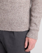 Remus Uomo Shawl Crossed V Neck Wool Blend Jumper Beige