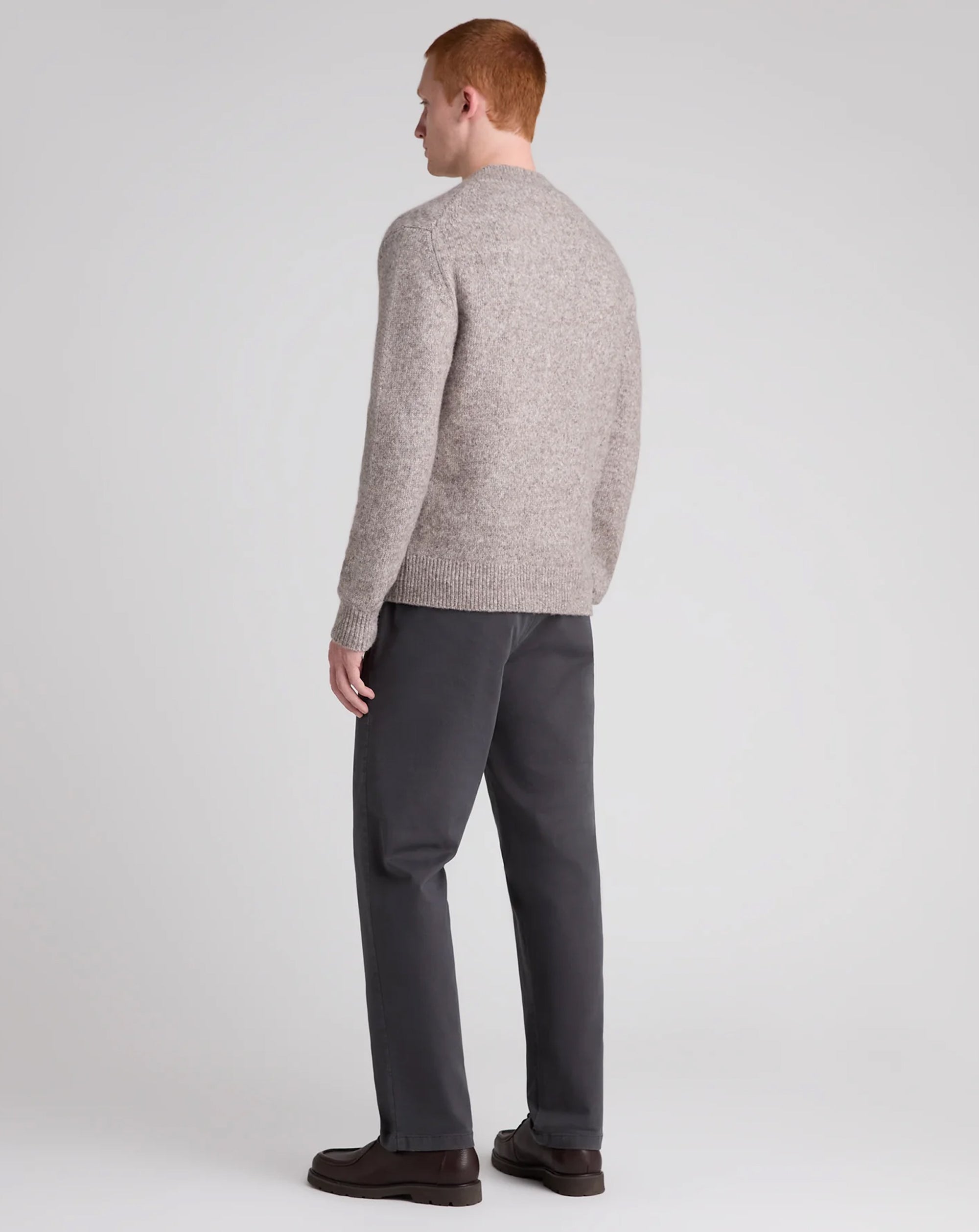 Remus Uomo Shawl Crossed V Neck Wool Blend Jumper Beige