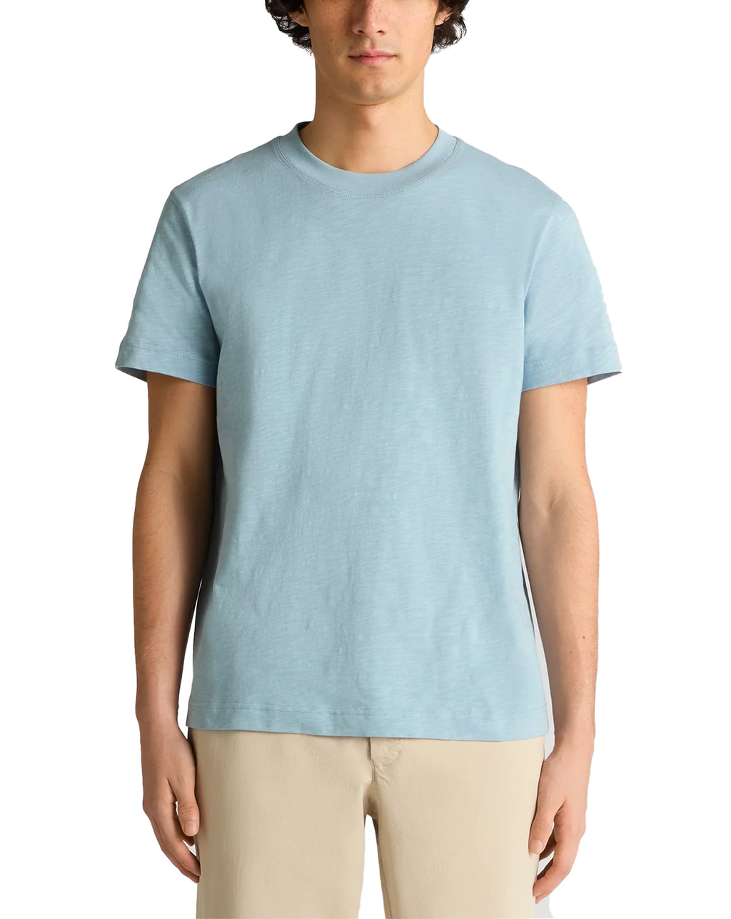 Remus Uomo slub cotton T-Shirt BLUE
