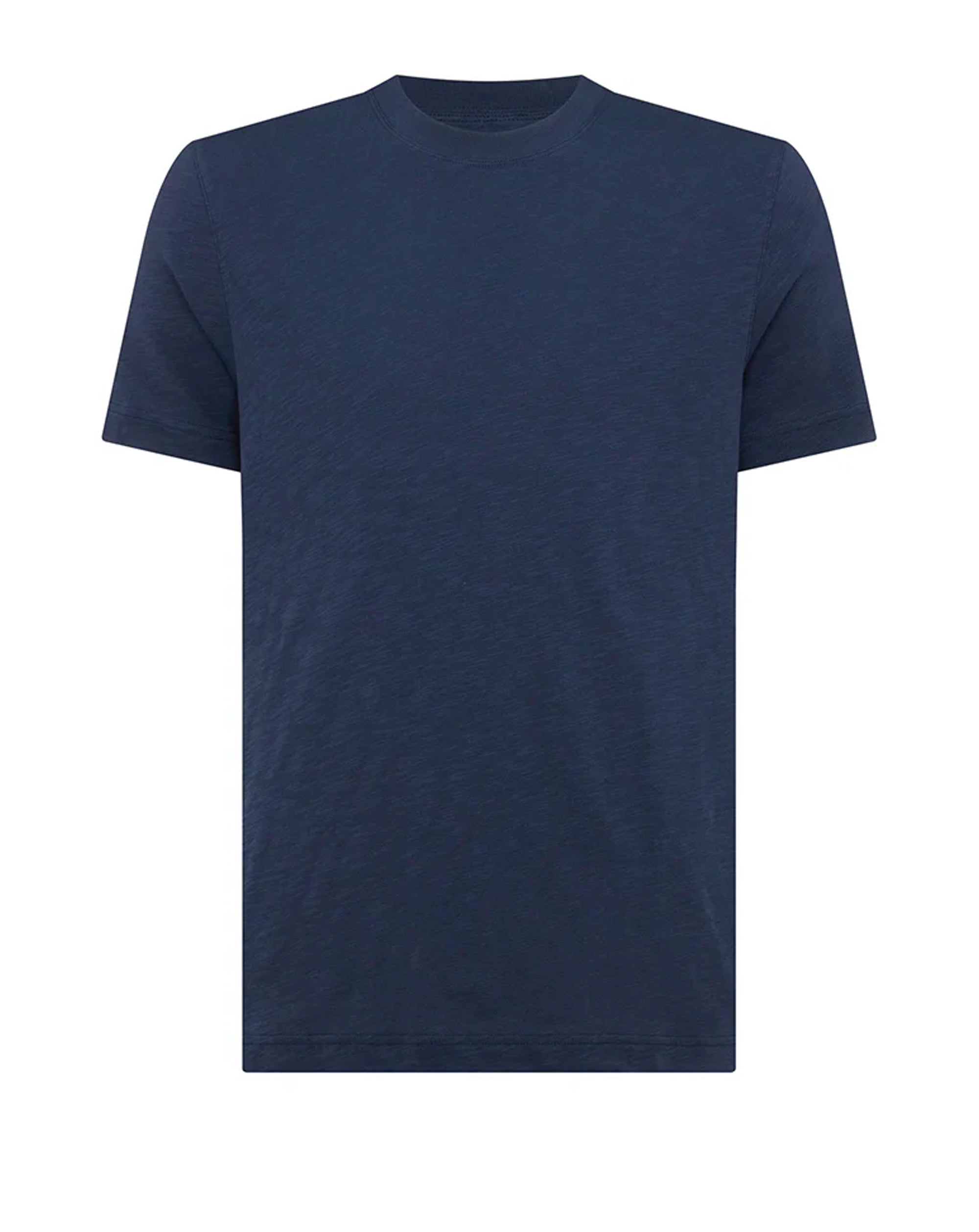 Remus Uomo slub cotton T-Shirt NAVY