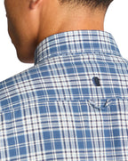 Remus Uomo Tapered Parker Long Sleeve Check Shirt Blue