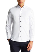 Remus Uomo Tapered Fit Cotton Blend Stretch Shirt White