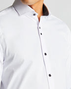Remus Uomo Tapered Fit Cotton Blend Stretch Shirt White