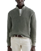 Replay 1/4 zip Knit Acid Wash Neon Reactive LIGHT KHAKI
