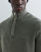 Replay 1/4 zip Knit Acid Wash Neon Reactive LIGHT KHAKI