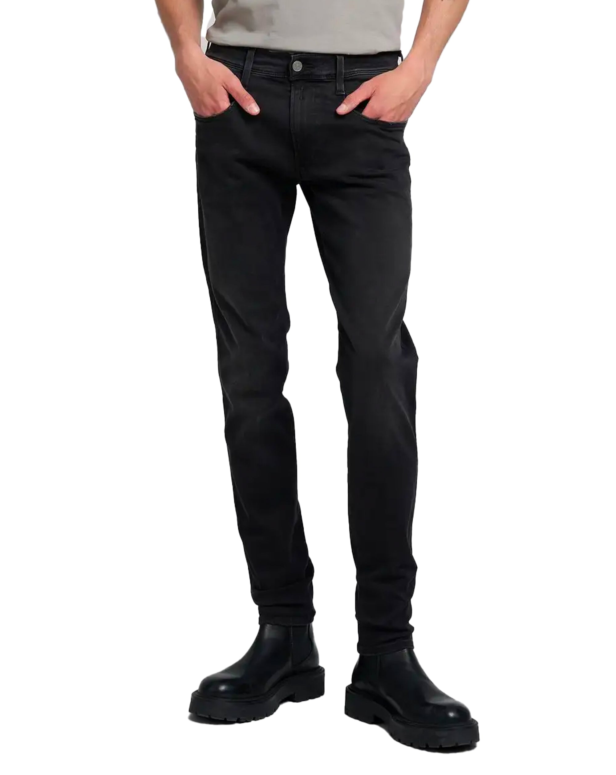 Replay Anbass Regular Slim Fitting Denim Jean Black 098