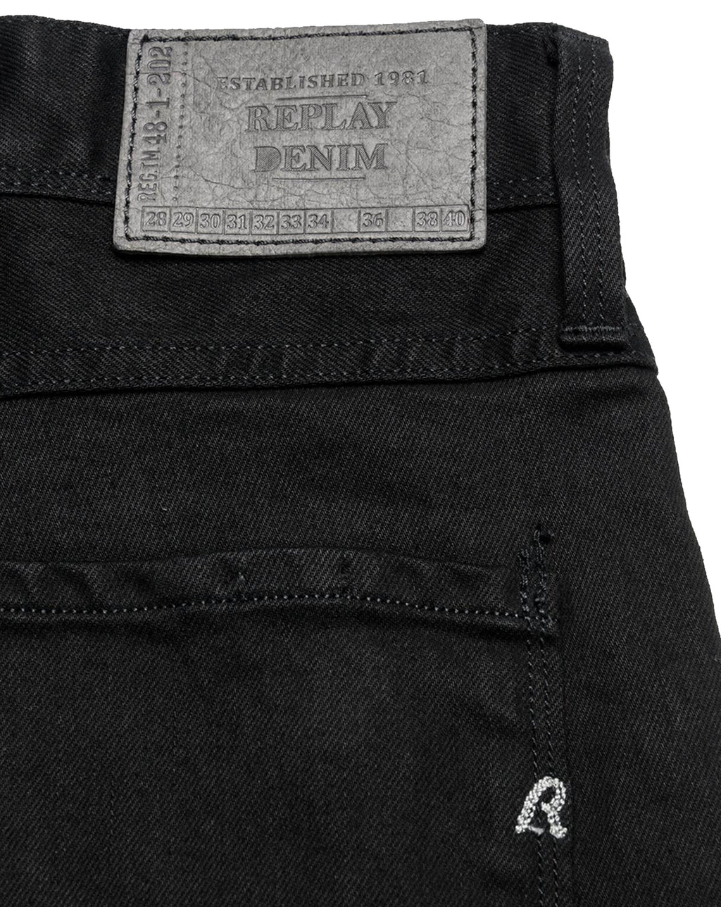 Replay Anbass Regular Slim Fitting Denim Jean Black 098