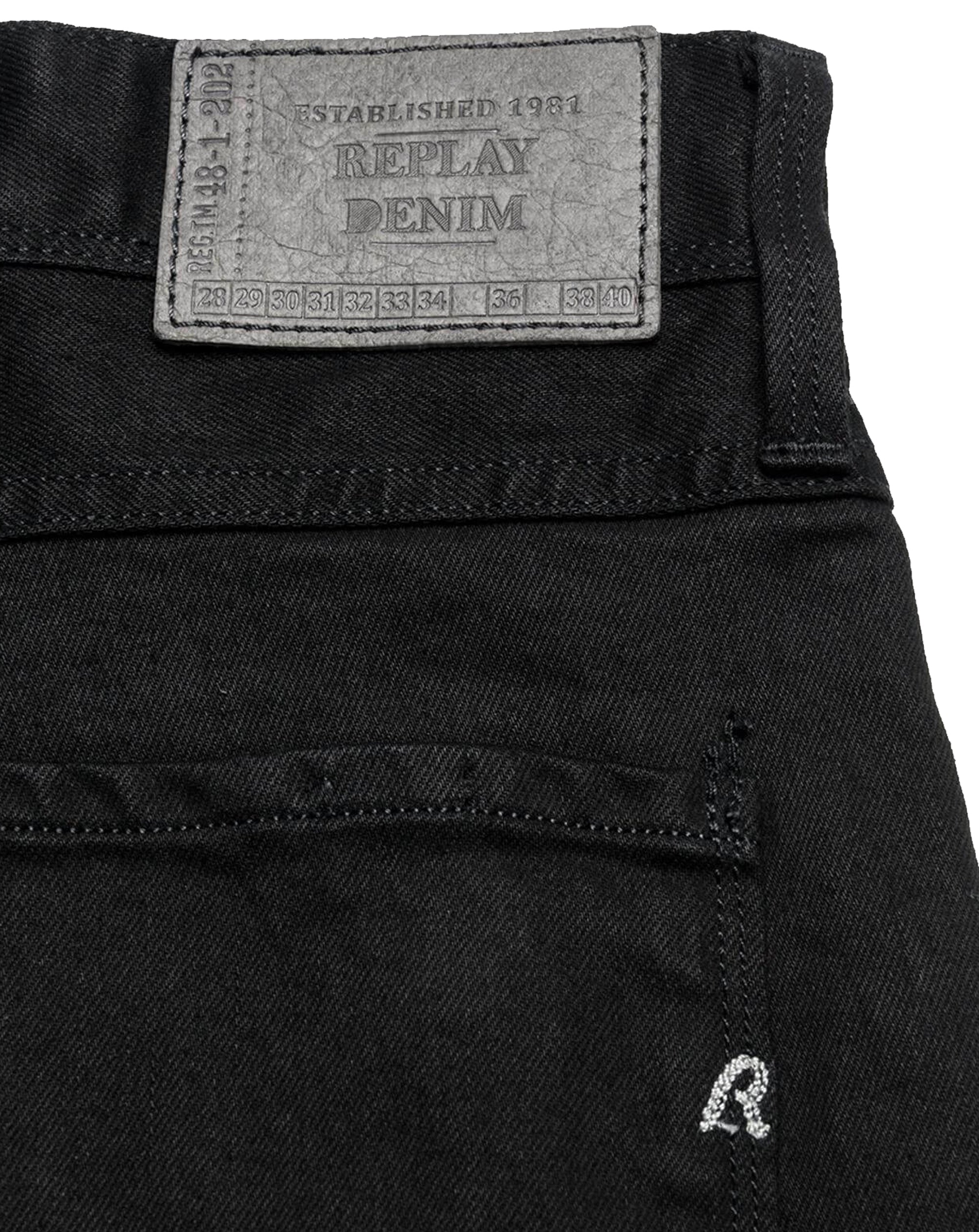 Replay Anbass Regular Slim Fitting Denim Jean Black 098