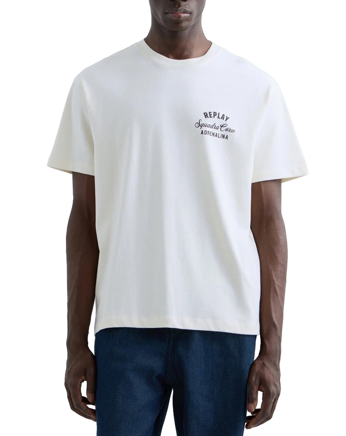 Replay Biker Graphic T-Shirt WHITE