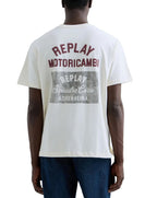 Replay Biker Graphic T-Shirt WHITE