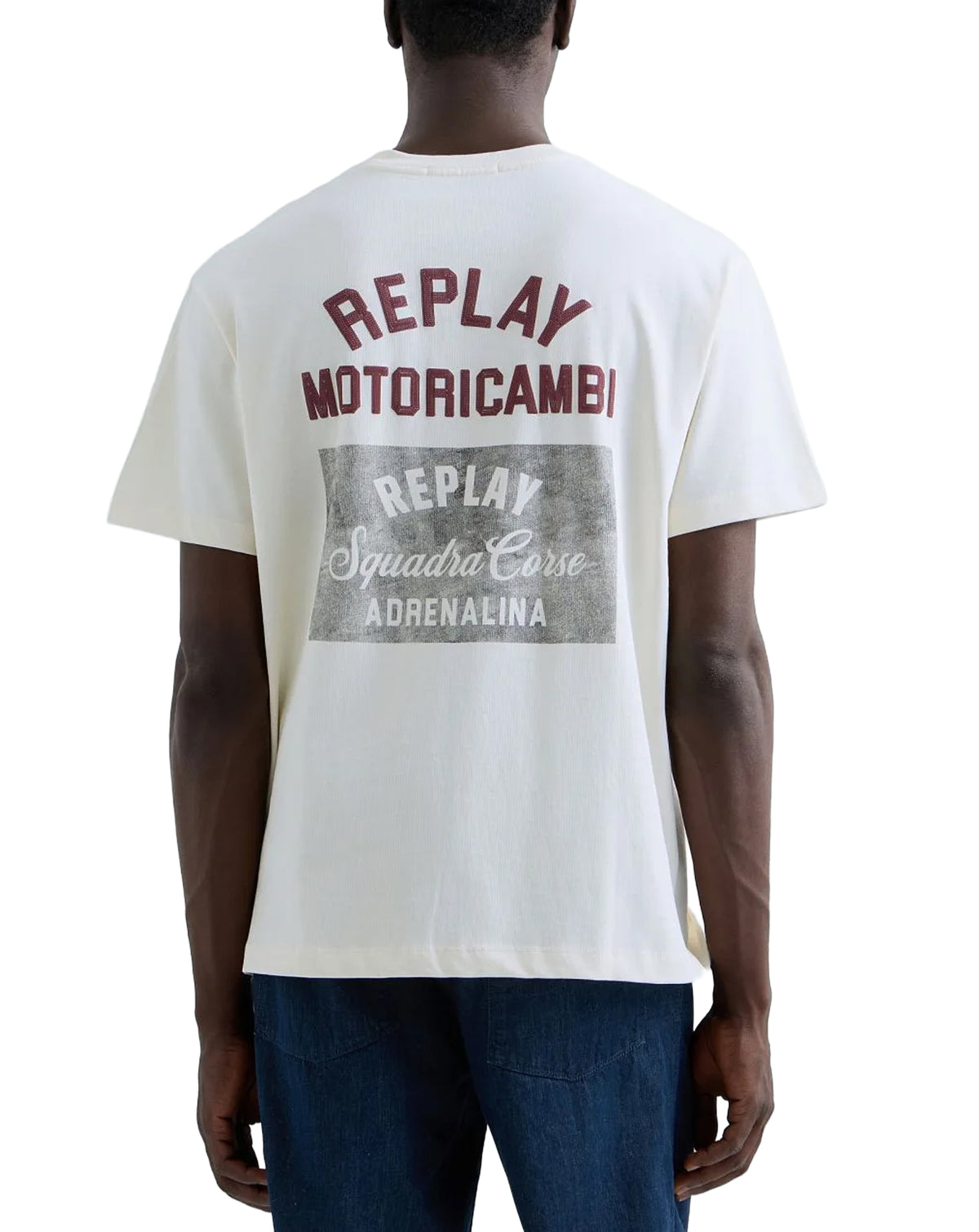 Replay Biker Graphic T-Shirt WHITE