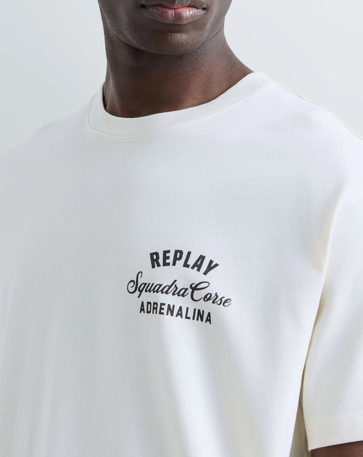 Replay Biker Graphic T-Shirt WHITE