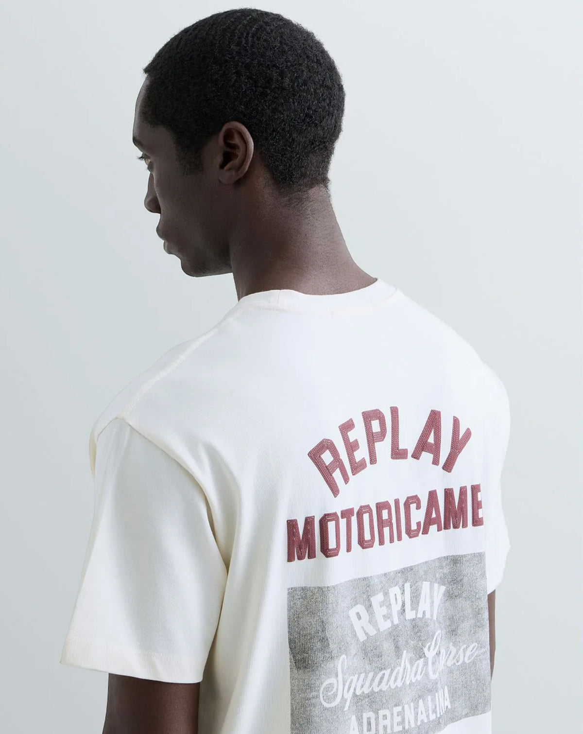 Replay Biker Graphic T-Shirt WHITE