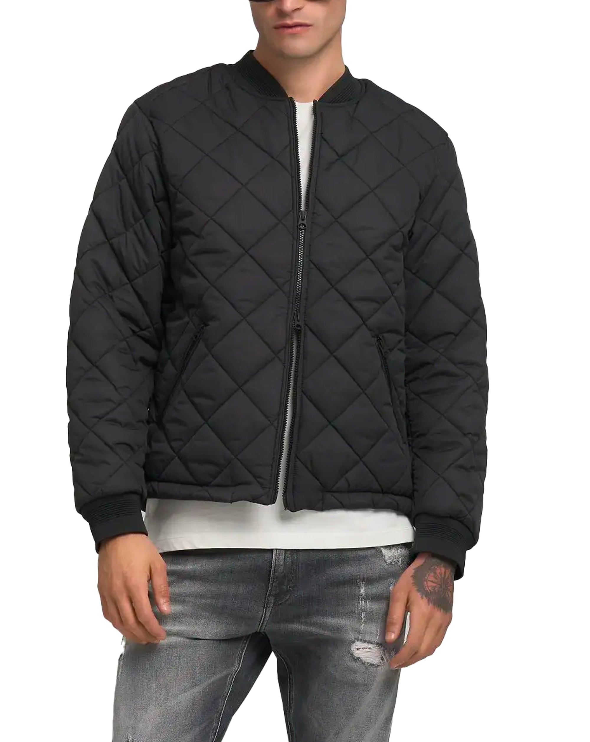Replay Biker Jacket Light Quilted Black