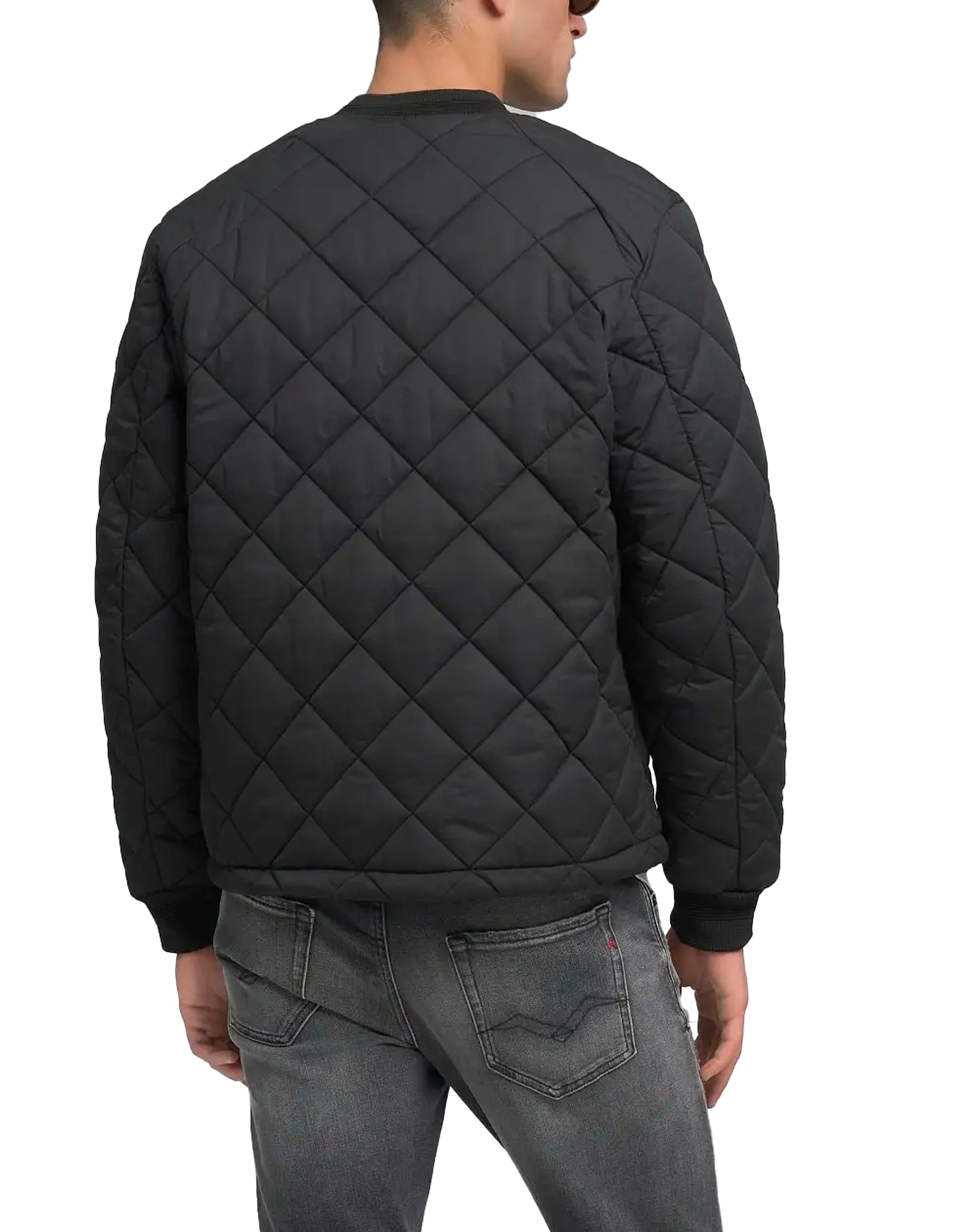 Replay Biker Jacket Light Quilted Black